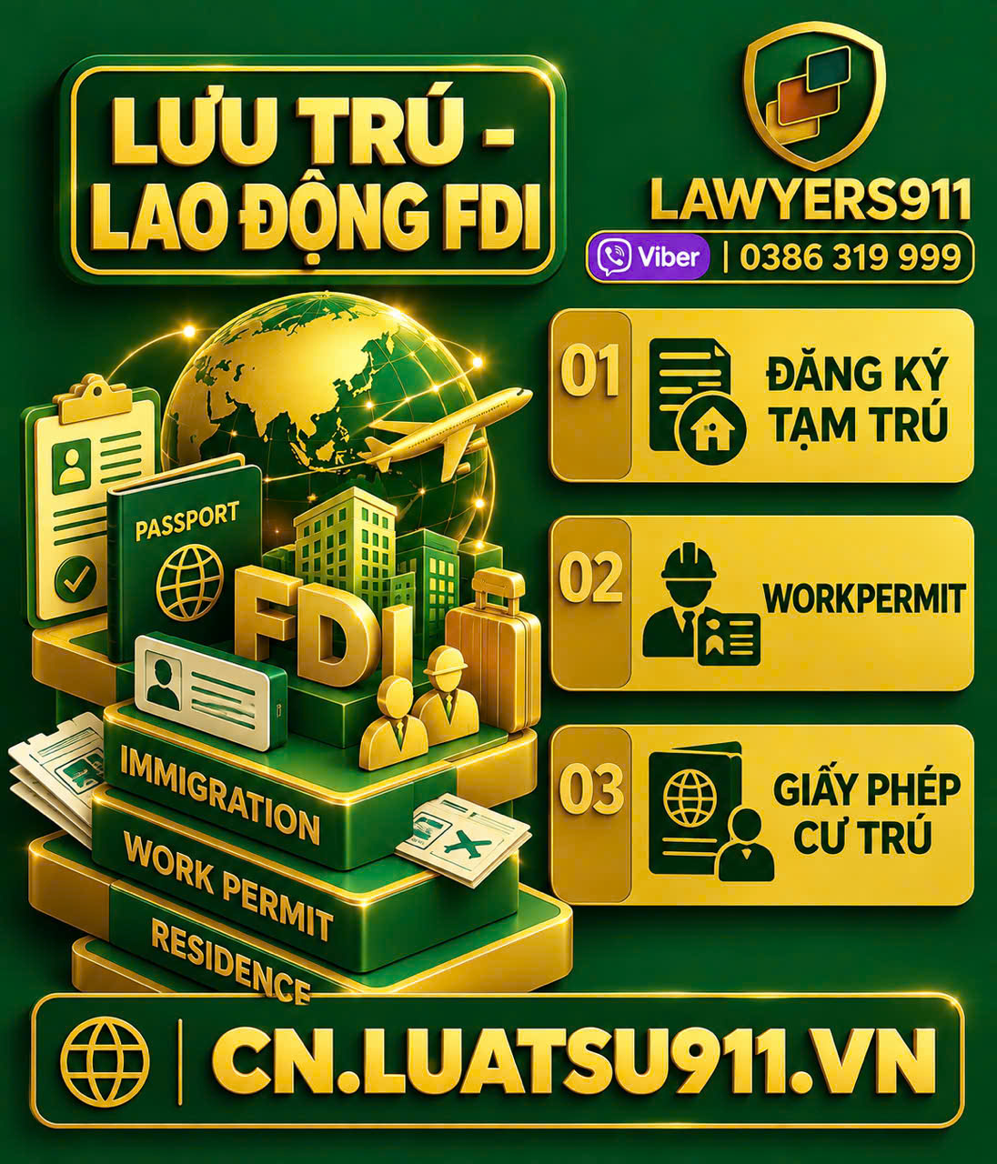 Xin tạm trú, lý lịch tư pháp, giấy phép cư trú, giấy phép lao động ( workpermit) cho nhà đầu tư nước ngoài
