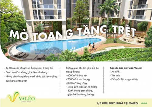 Bán CH Valéo Đầm Sen, giá tốt nhất thị trường, giao thô và giao hoàn thiện, LH 0902438257